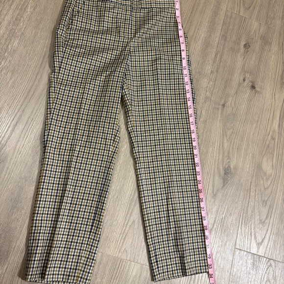 Massimo Dutti 100% Wool Trousers Womens Sz 2 Check Black Yellow White Preppy - Picture 6 of 14